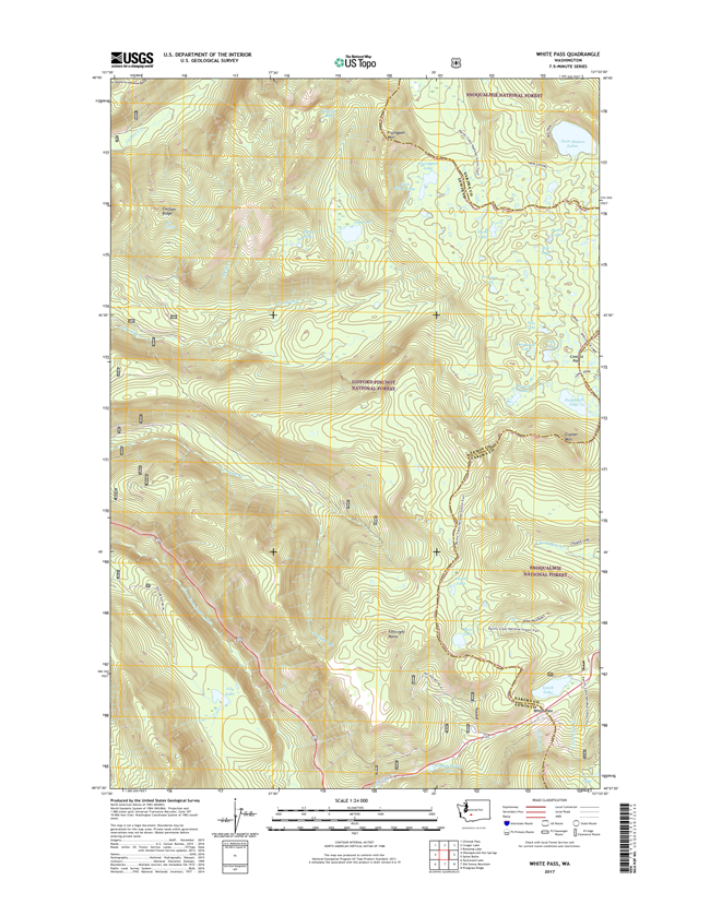 White Pass Washington  - 24k Topo Map