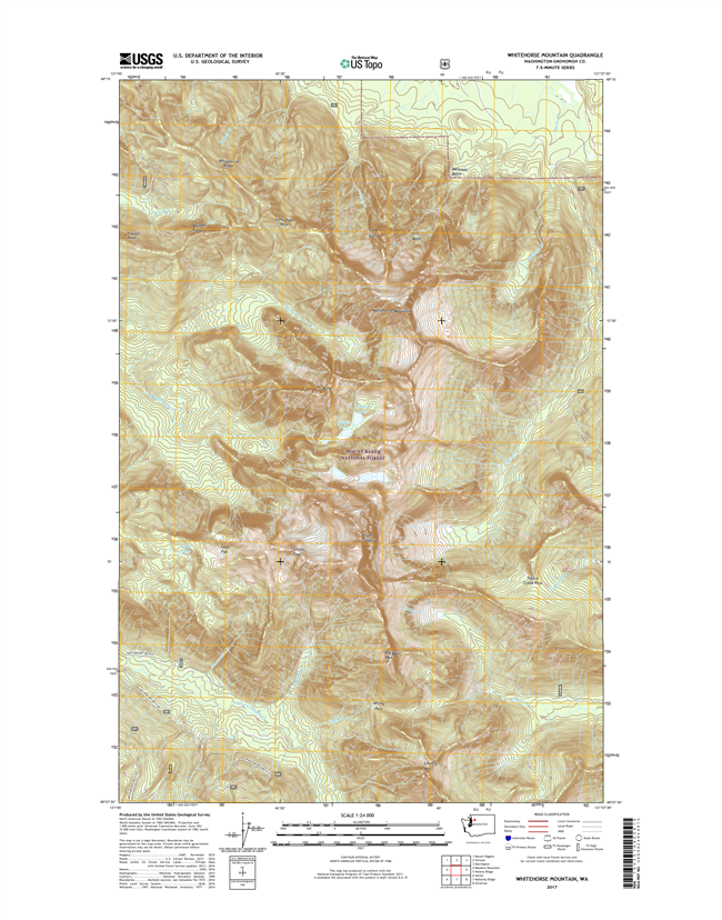 Whitehorse Mountain Washington  - 24k Topo Map