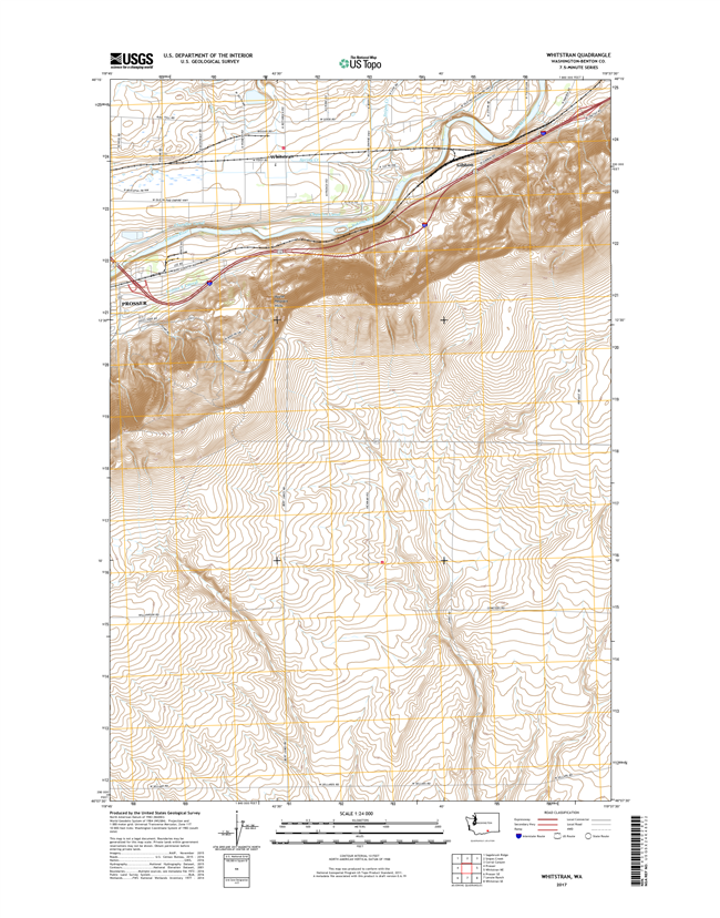 Whitstran Washington  - 24k Topo Map