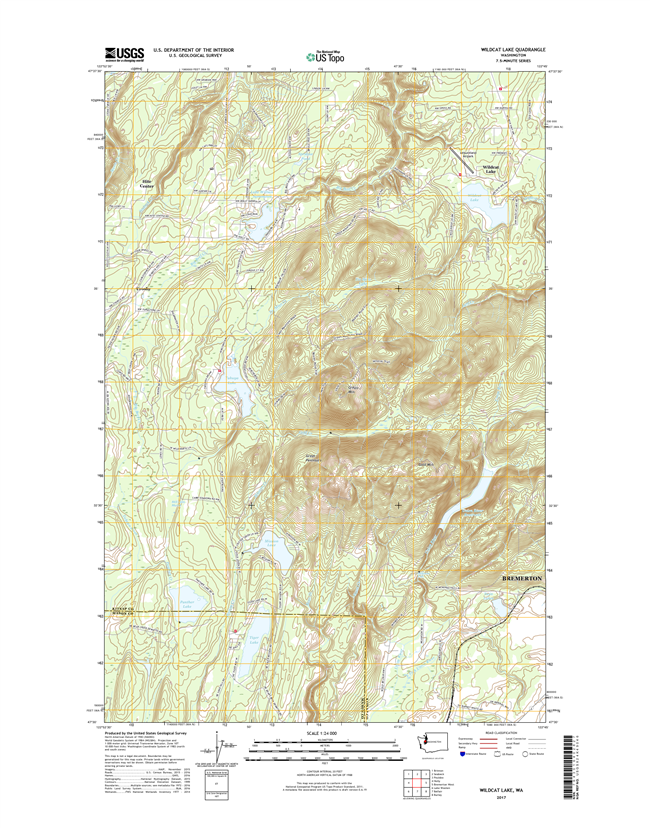Wildcat Lake Washington  - 24k Topo Map