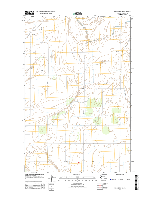 Winchester NE Washington  - 24k Topo Map