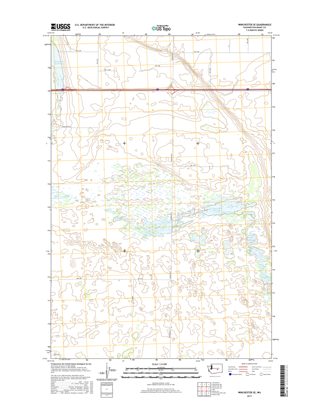 Winchester SE Washington  - 24k Topo Map