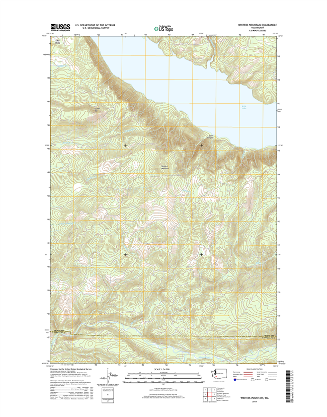 Winters Mountain Washington  - 24k Topo Map