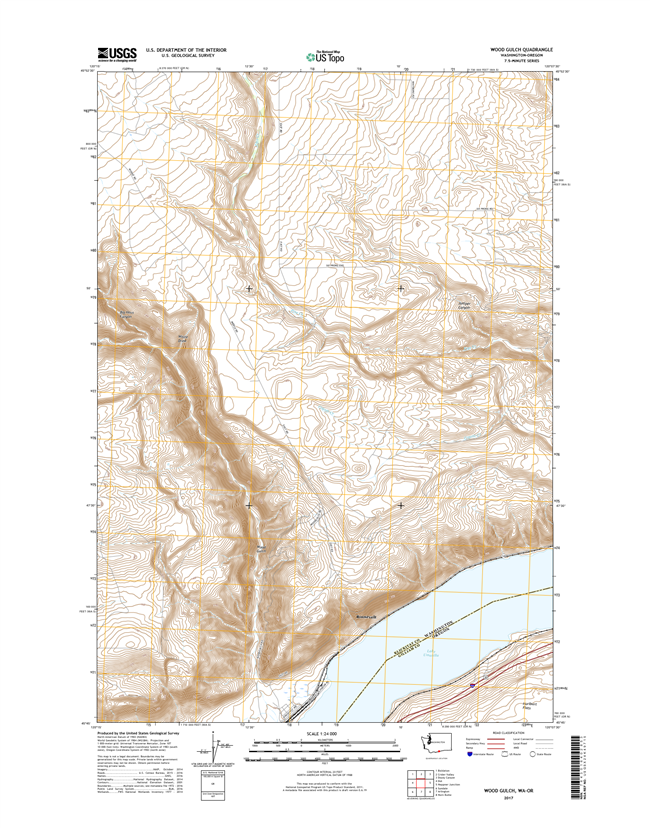 Wood Gulch Washington - Oregon - 24k Topo Map