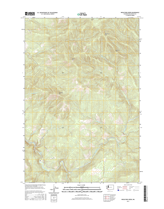 Woolford Creek Washington  - 24k Topo Map