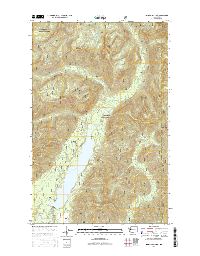 Wynoochee Lake Washington  - 24k Topo Map