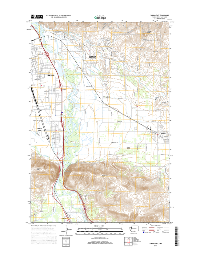 Yakima East Washington  - 24k Topo Map