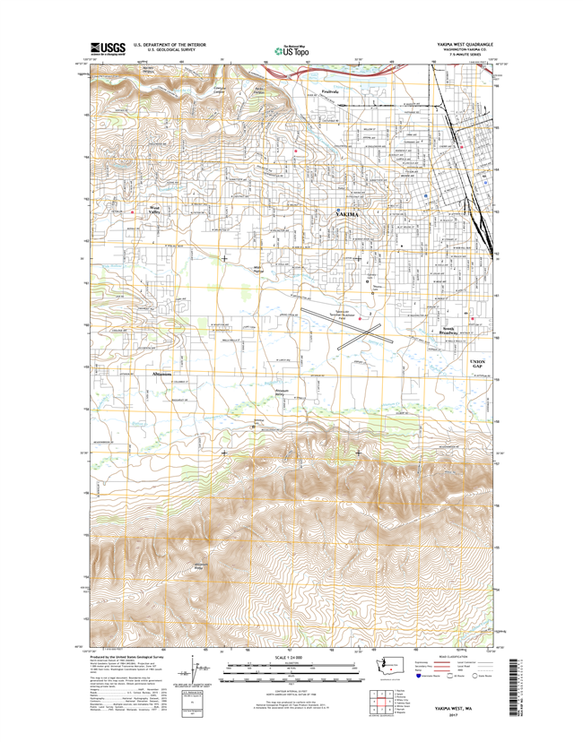 Yakima West Washington  - 24k Topo Map