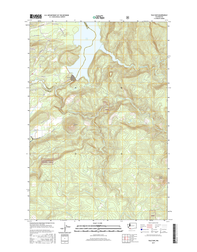 Yale Dam Washington  - 24k Topo Map