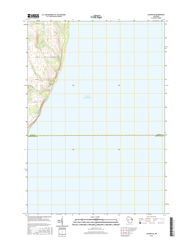 Algoma NE Winconsin  - 24k Topo Map