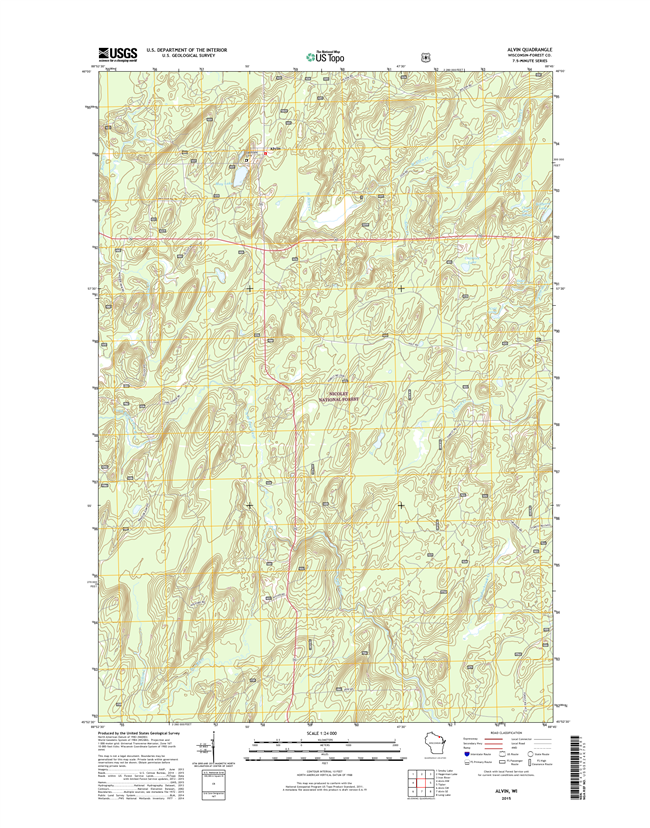 Alvin Winconsin  - 24k Topo Map