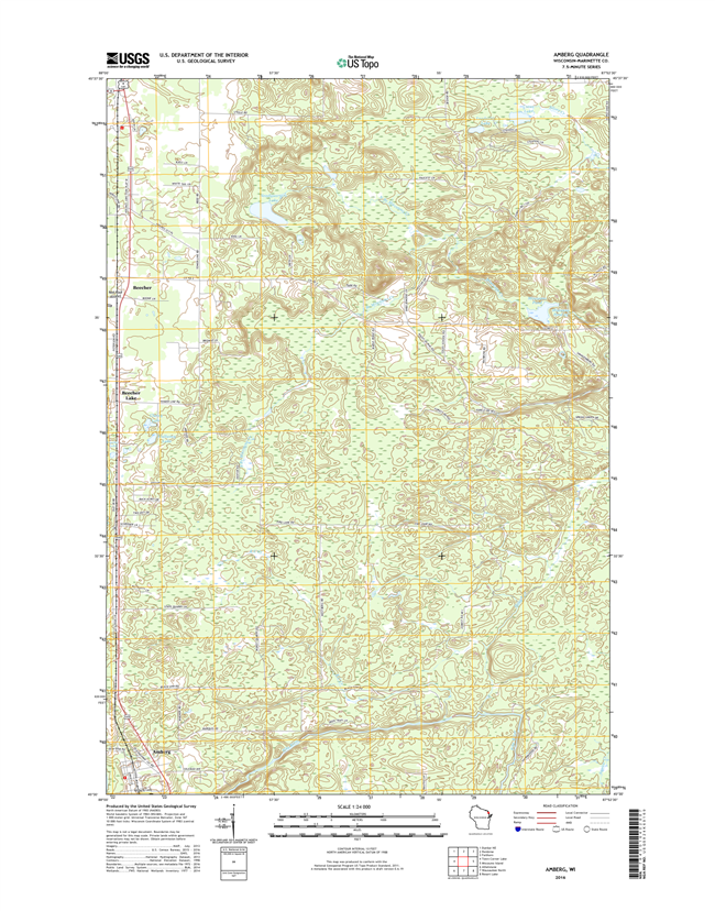 Amberg Winconsin  - 24k Topo Map