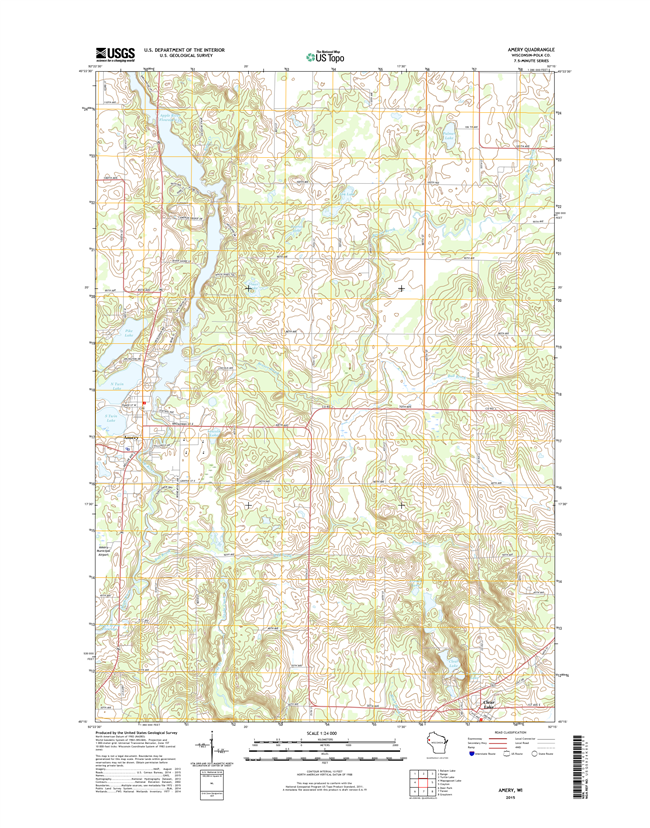 Amery Winconsin  - 24k Topo Map