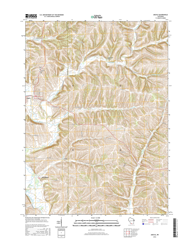 Argyle Winconsin  - 24k Topo Map