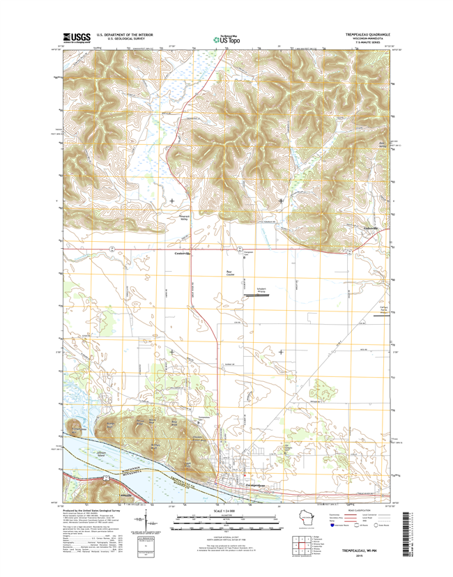 Trempealeau Winconsin - Minnesota - 24k Topo Map