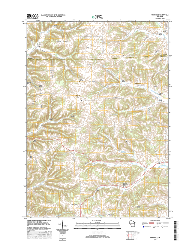 Trippville Winconsin  - 24k Topo Map
