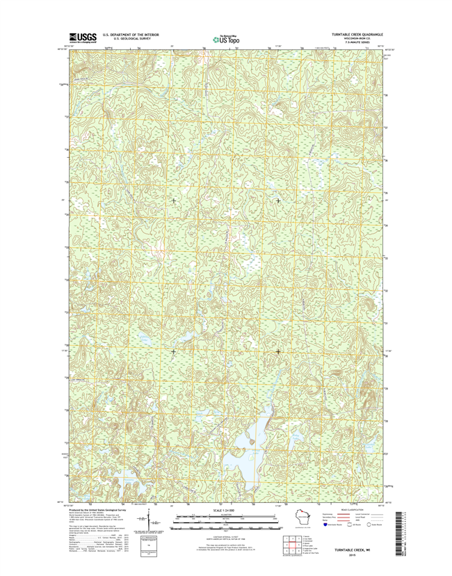 Turntable Creek Winconsin  - 24k Topo Map