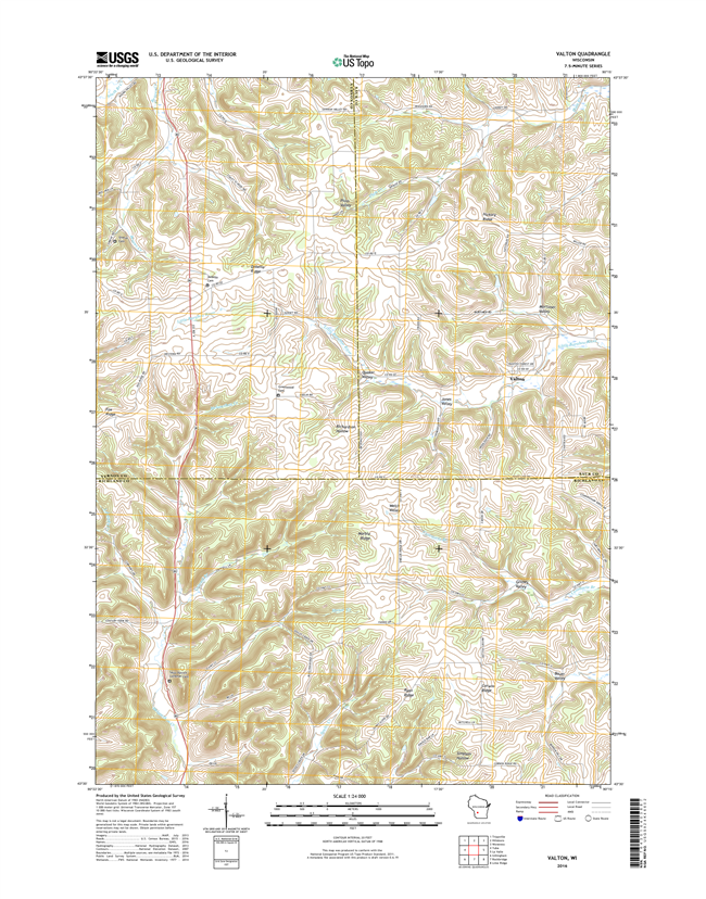 Valton Winconsin  - 24k Topo Map