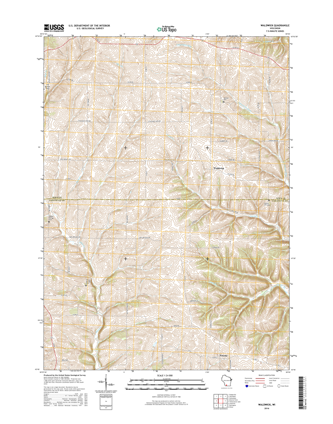 Waldwick Winconsin  - 24k Topo Map