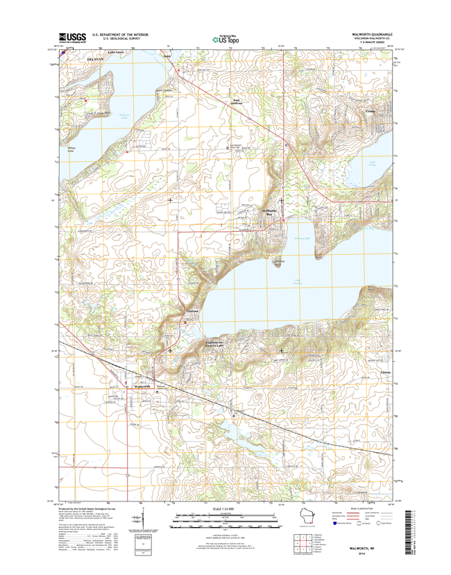 Walworth Winconsin  - 24k Topo Map