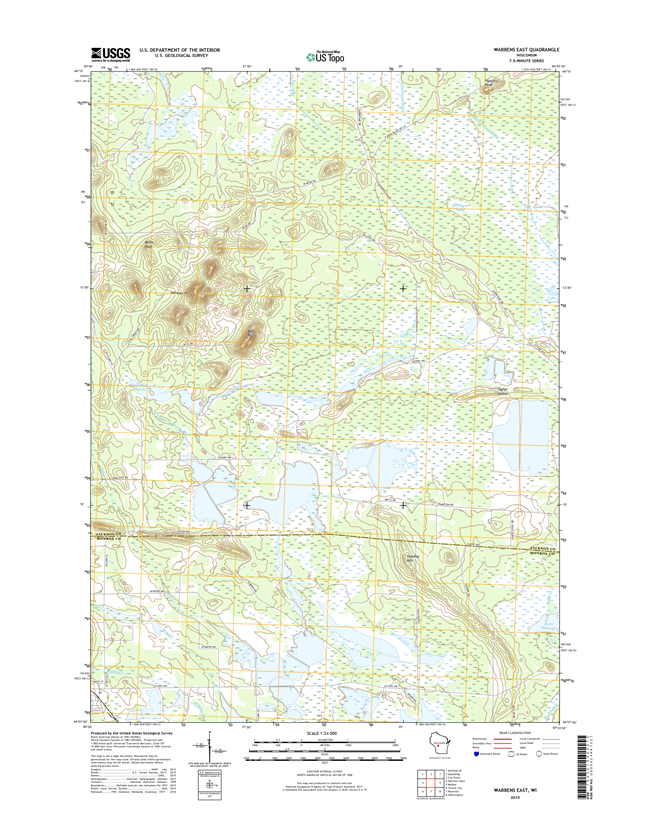 Warrens East Winconsin  - 24k Topo Map