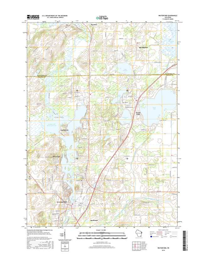 Waterford Winconsin  - 24k Topo Map