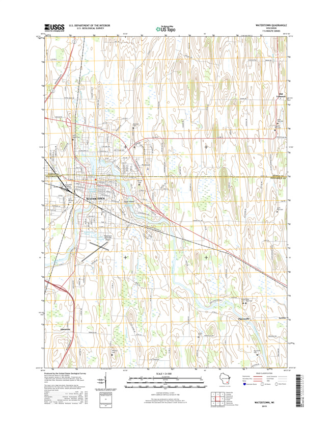 Watertown Winconsin  - 24k Topo Map