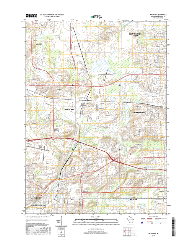 Waukesha Winconsin  - 24k Topo Map