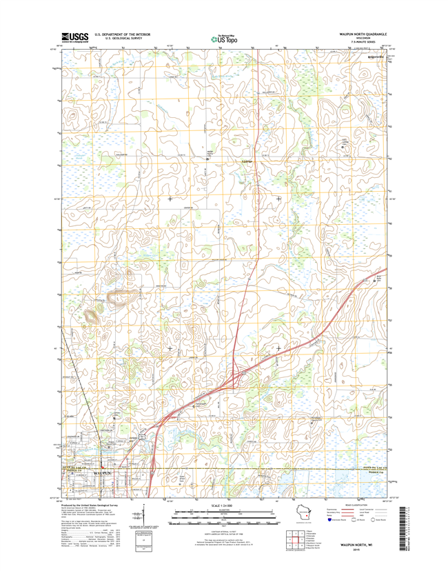 Waupun North Winconsin  - 24k Topo Map