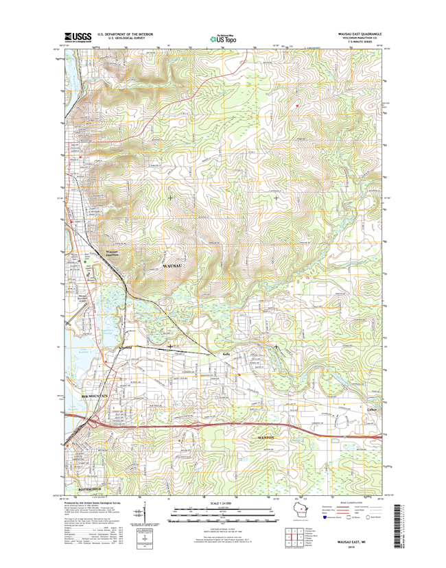Wausau East Winconsin  - 24k Topo Map