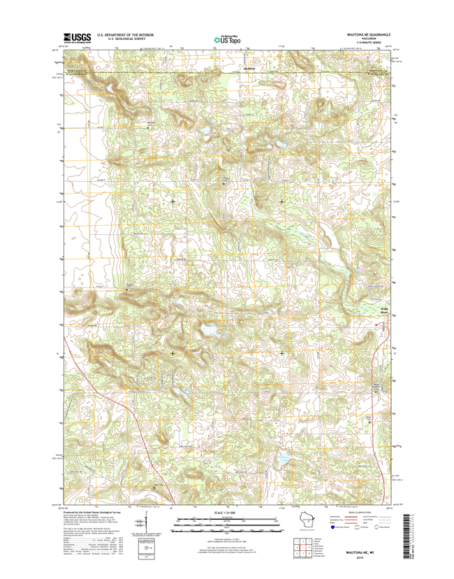 Wautoma NE Winconsin  - 24k Topo Map