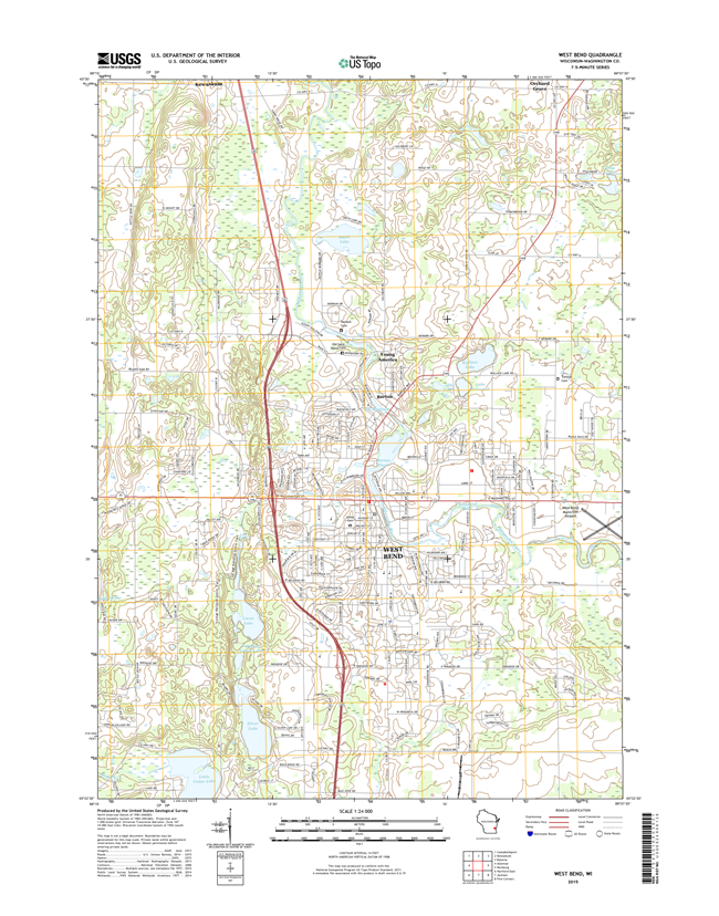 West Bend Winconsin  - 24k Topo Map