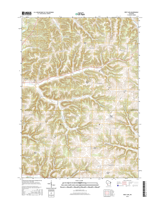West Lima Winconsin  - 24k Topo Map