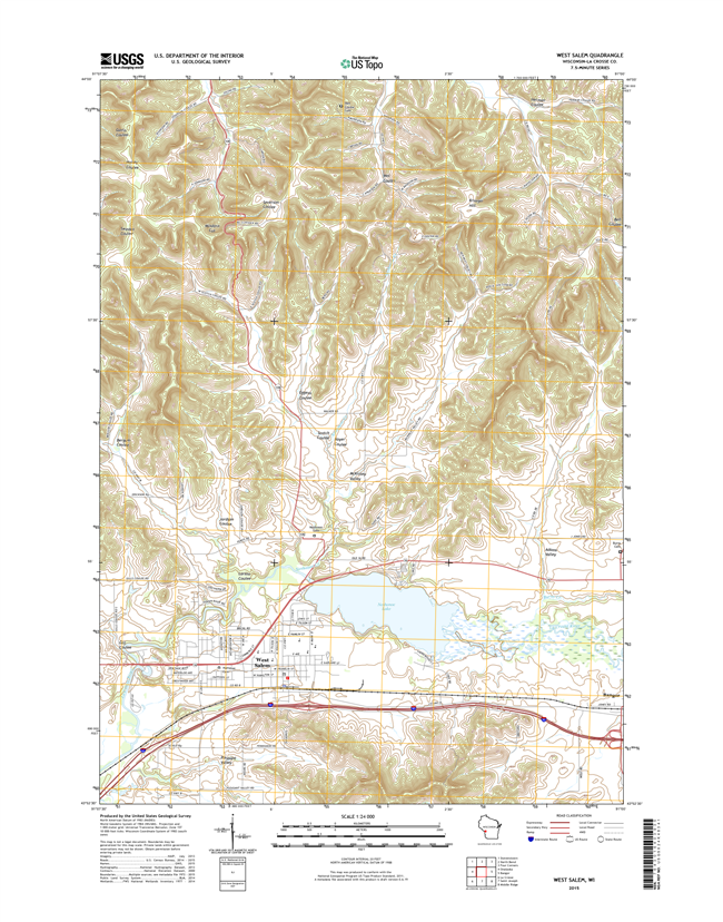 West Salem Winconsin  - 24k Topo Map