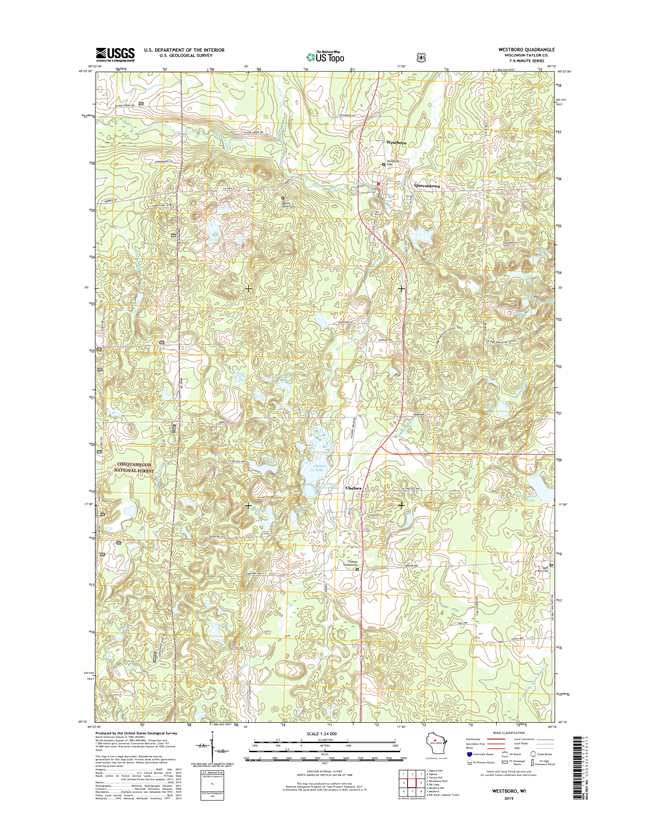 Westboro Winconsin  - 24k Topo Map