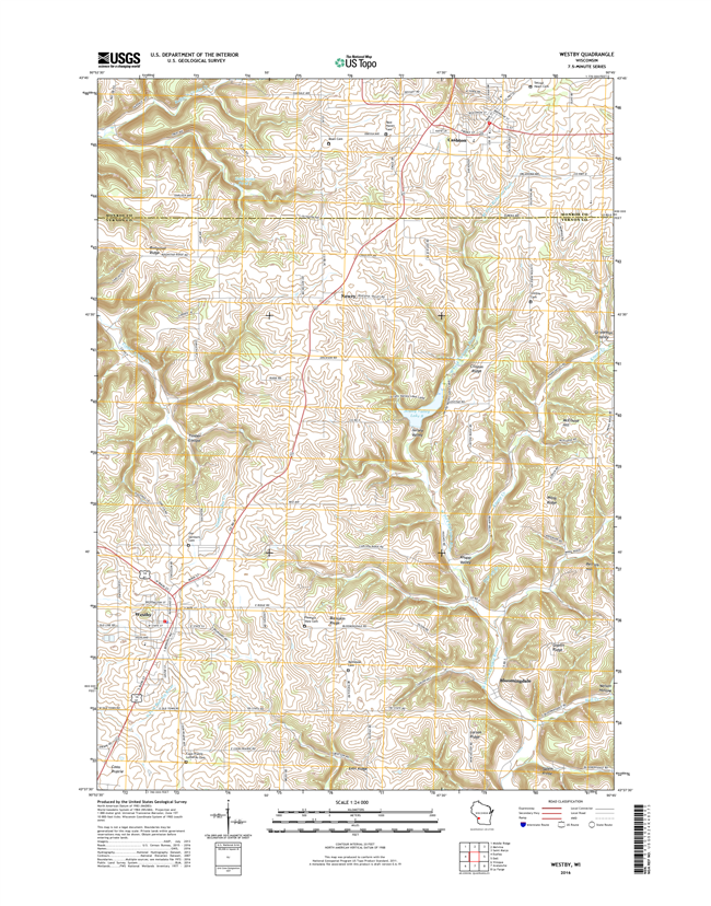 Westby Winconsin  - 24k Topo Map