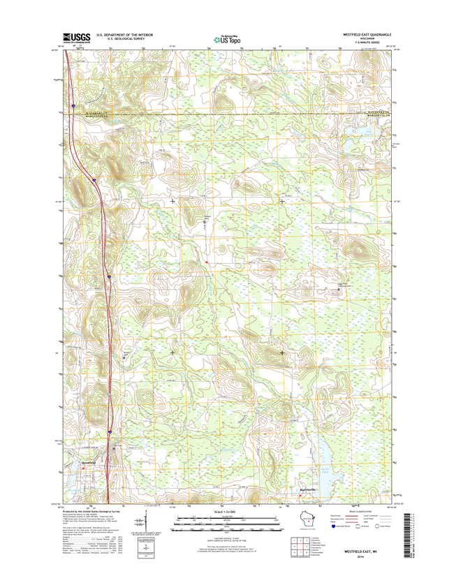 Westfield East Winconsin  - 24k Topo Map
