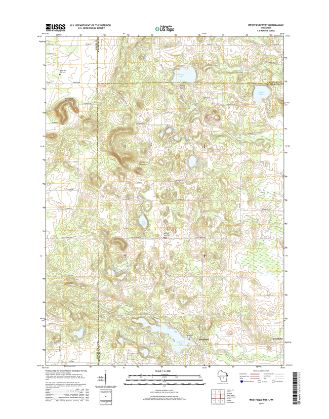 Westfield West Winconsin  - 24k Topo Map