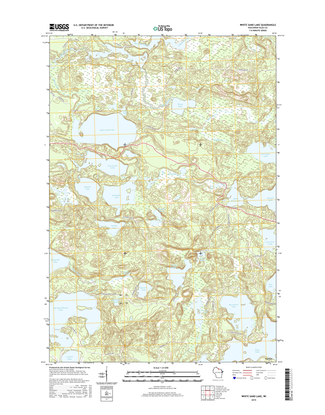 White Sand Lake Winconsin  - 24k Topo Map