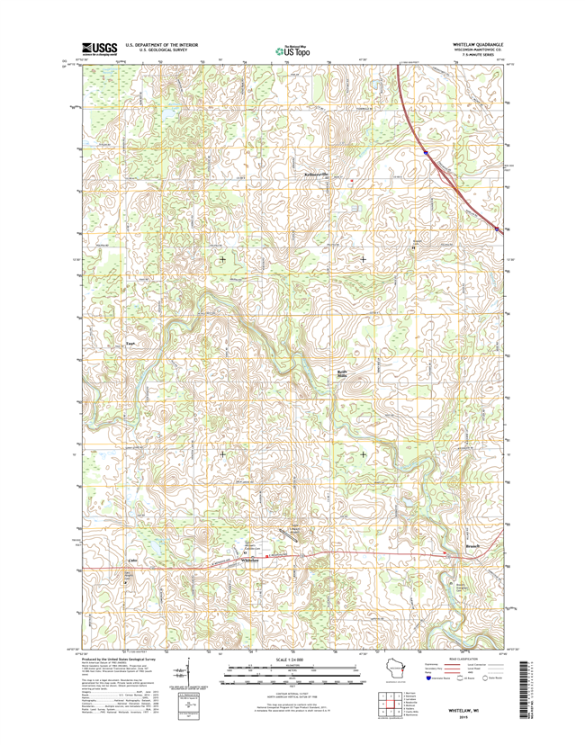 Whitelaw Winconsin  - 24k Topo Map