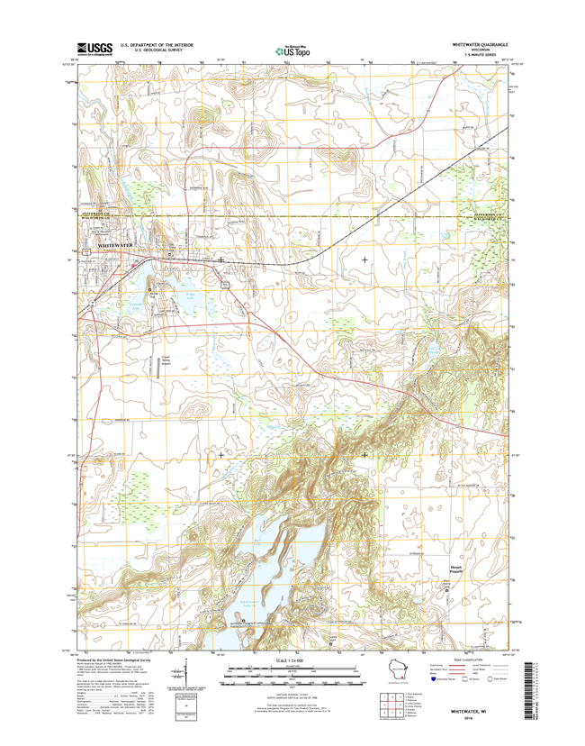 Whitewater Winconsin  - 24k Topo Map