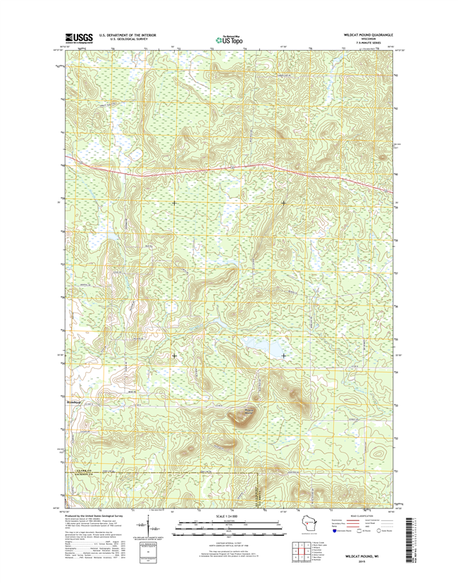 Wildcat Mound Winconsin  - 24k Topo Map