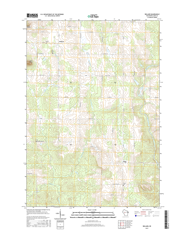 Willard Winconsin  - 24k Topo Map