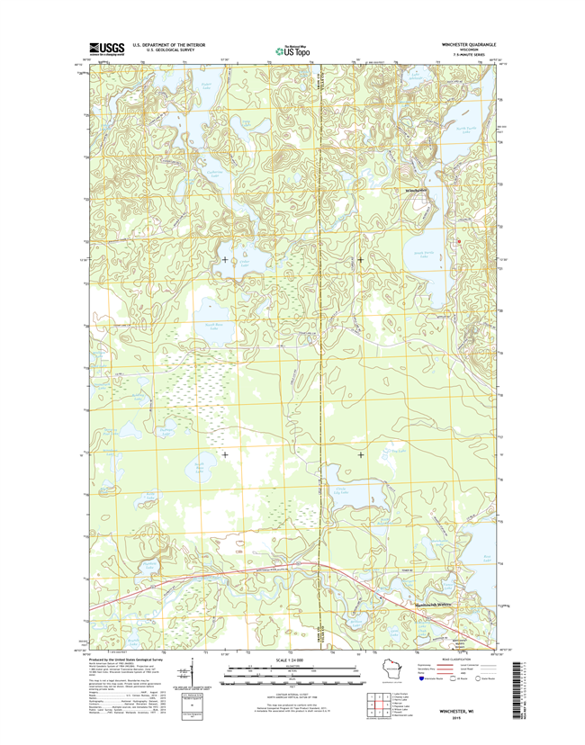 Winchester Winconsin  - 24k Topo Map