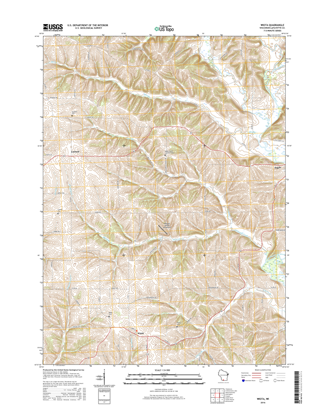 Wiota Winconsin  - 24k Topo Map