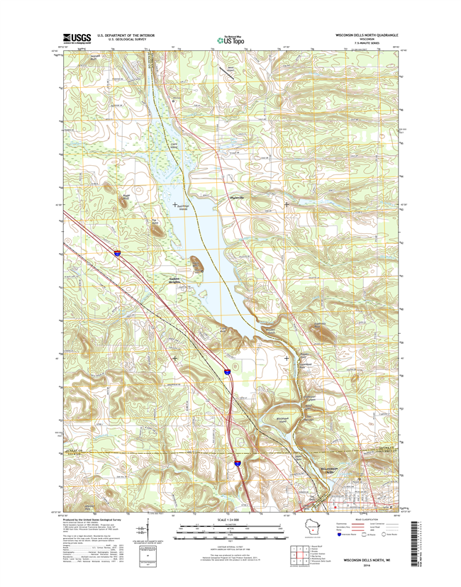 Wisconsin Dells North Winconsin  - 24k Topo Map
