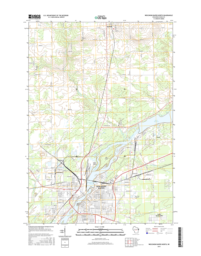 Wisconsin Rapids North Winconsin  - 24k Topo Map