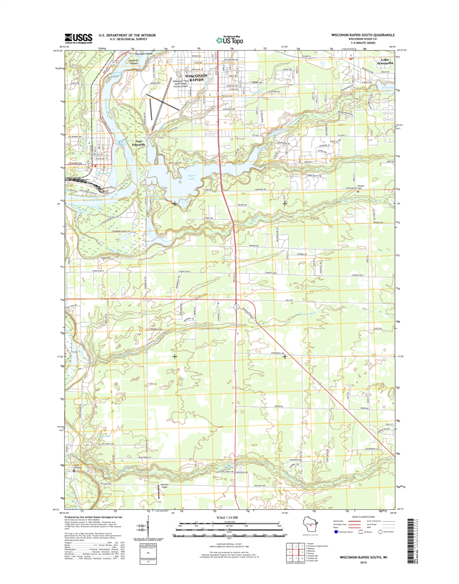Wisconsin Rapids South Winconsin  - 24k Topo Map