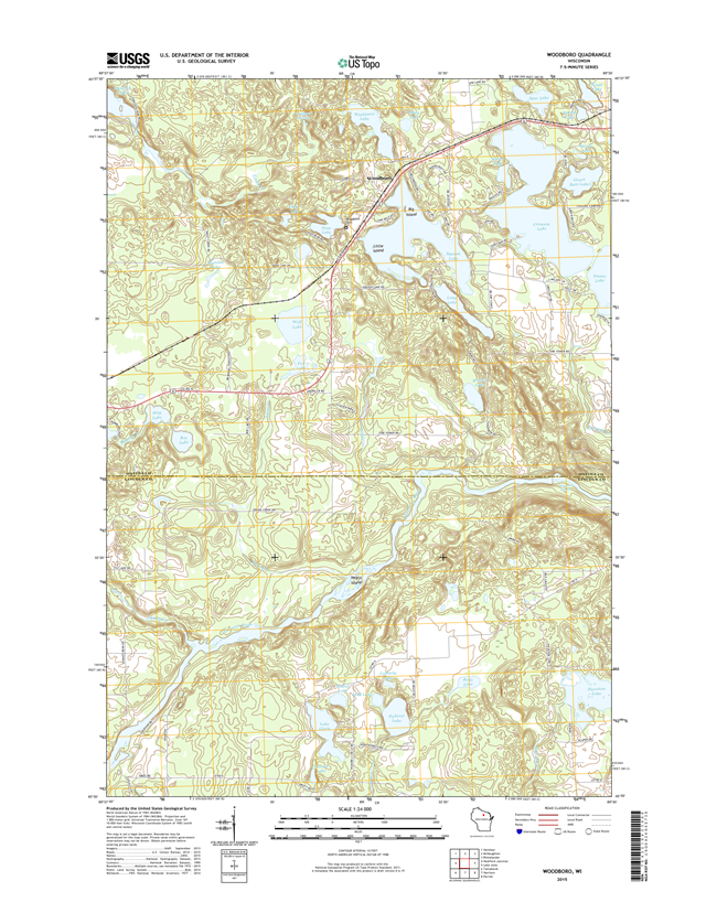Woodboro Winconsin  - 24k Topo Map