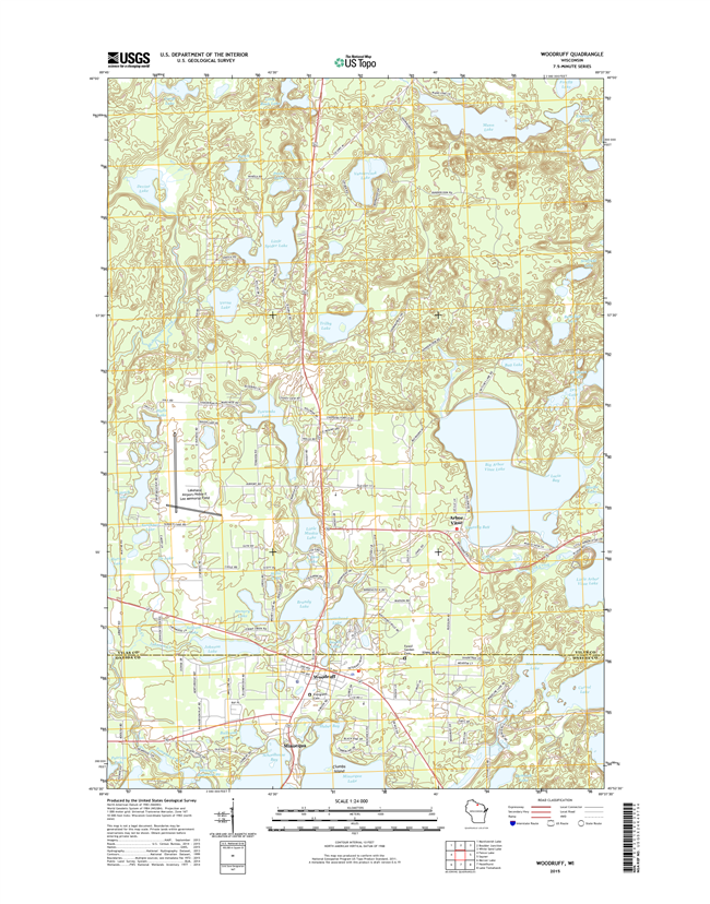 Woodruff Winconsin  - 24k Topo Map
